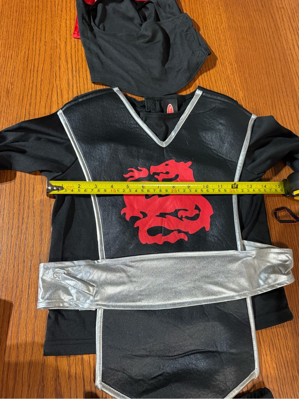 Melissa & Doug Ninja Costume Ages 3-6 Black Red Kids Halloween Dress Up Sword - Picture 2 of 9